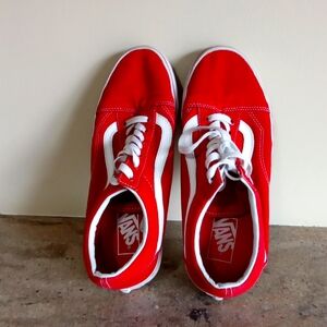 Vans Bold Red and White Sneakers